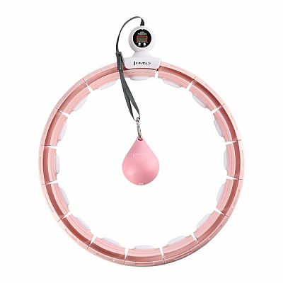 Masážna hula hoop HMS HHM15 so závažím, magnetmi a počítadlom ružová
