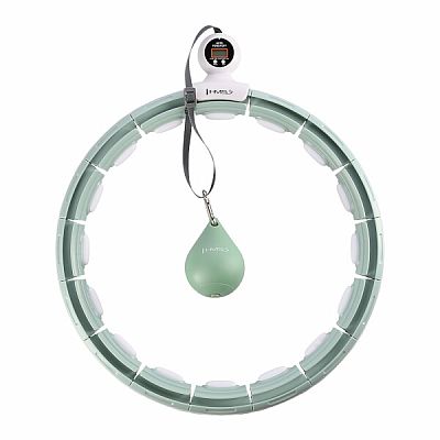 Masážna hula hoop HMS HHM15 so závažím, magnetmi a počítadlom zelená