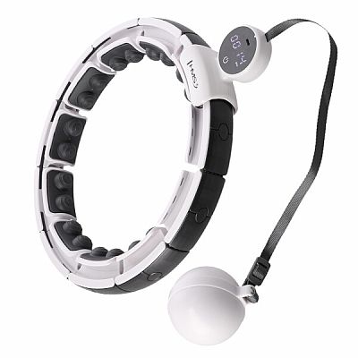 Masážna hula hoop HMS HHM16 so závažím, magnetmi a počítadlom biela