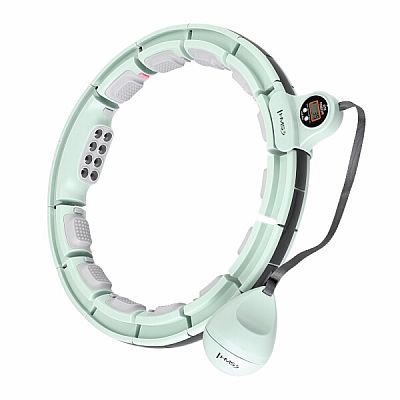 Masážna hula hoop HMS HHM13 so závažím, magnetmi a počítadlom zelená