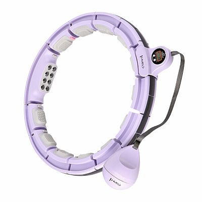 Masážna hula hoop HMS HHM13 so závažím, magnetmi a počítadlom fialová