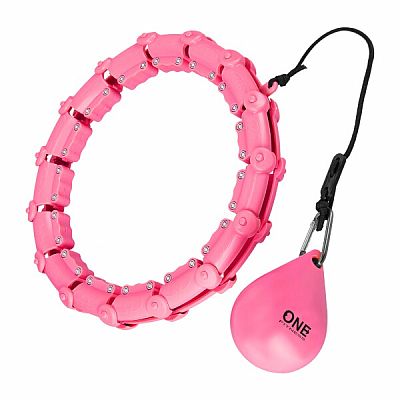 Masážna hula hoop ONE Fitness OHA02 so závažím ružová