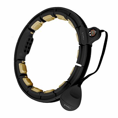 Masážna hula hoop HMS HHM13 so závažím, magnetmi a počítadlom čierna