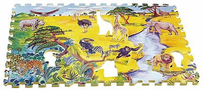 Penové puzzle Afro zvieratá - PN 100