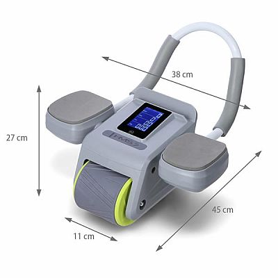 Posilňovací valec na brucho HMS KA08 sivý s automatickým odskokom