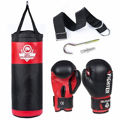 Súprava pre tréning boxu DBX BUSHIDO DBX Kids60.2 červená