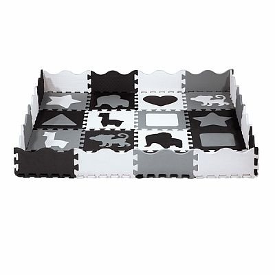 Detská penová puzzle podložka NILS Fun MD03 sivá
