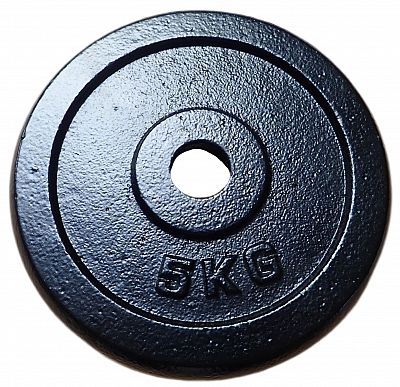 Liatinový kotúč (závažie) na činky 5kg - 25mm