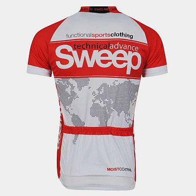 Cyklistický dres CLASIC CYKLO-D010A bielo/červený