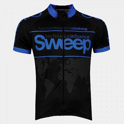 Cyklistický dres CLASIC CYKLO-D010A čierno/modrý - XXL