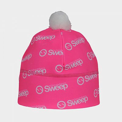Čiapka Sweep Sport s brmbolcom pink fluo/white