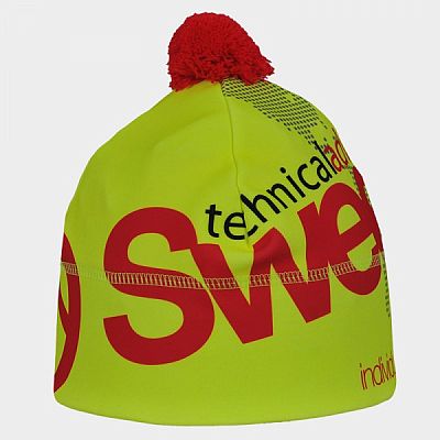 Čiapka Sweep Sport SCP017 žlto/červená s brmbolcom