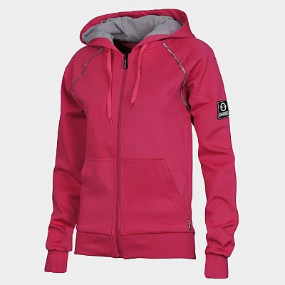 Dámska mikina s kapucňou a so zipsom SWEEP ružová - XL