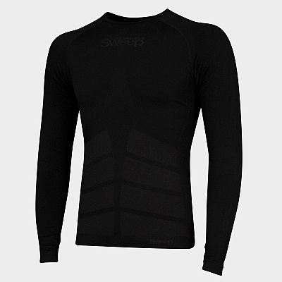 Pánske funkčné tričko SWEEP dlhý rukáv bezšvové čierne - L/XL