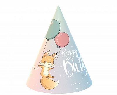 Papierové čiapočky Pastel Animals 6 ks