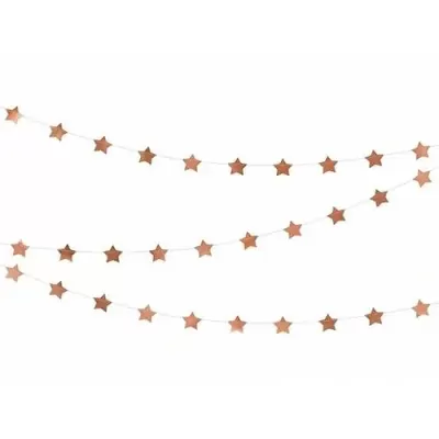 Závesná girlanda hviezdičky rose gold 360 cm