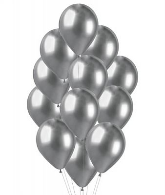 Balónový buket Chrome Silver - 12 ks