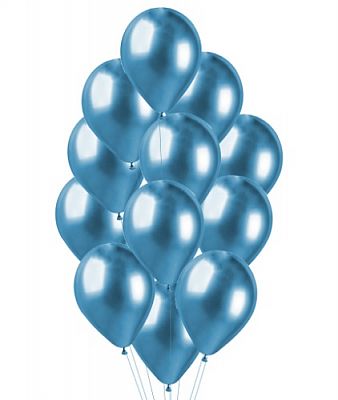 Balónový buket Chrome Blue - 12 ks