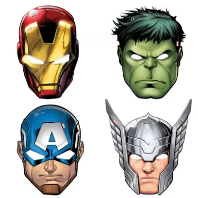Party papierové masky Avengers 6 ks