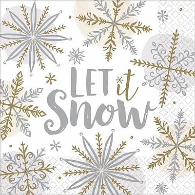 Papierové vianočné obrúsky Let it Snow 16 ks
