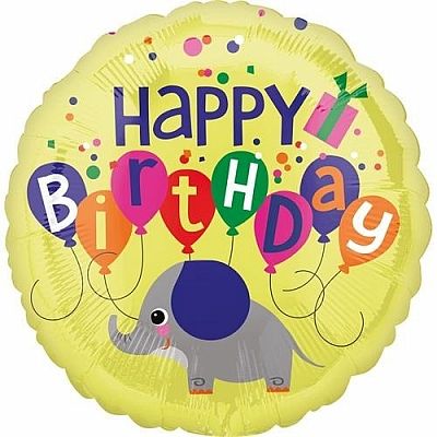 Fóliový balónik Sloník Happy Birthday 45 cm