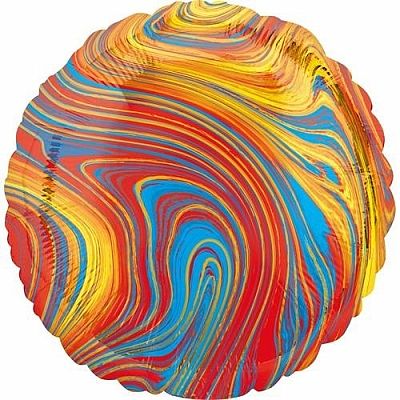 Fóliový balónik mramorový 45 cm modro-červená