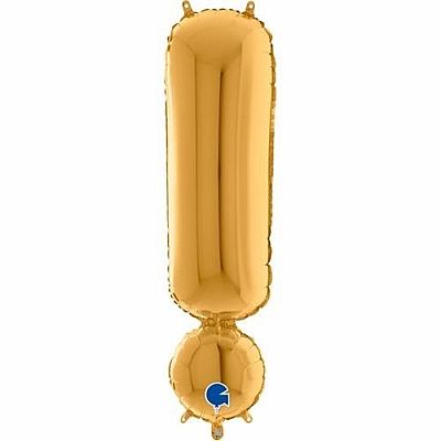Foliový symbol Vykřičník zlatý 102 cm