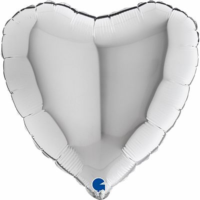 Foliový balonek srdce stříbrné 45 cm