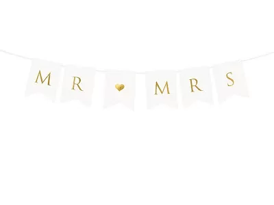 Nápis svadobný Mr and Mrs 85 cm - zlatý