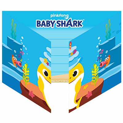 Party pozvánky Baby Shark 8 ks