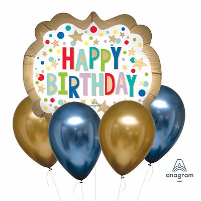 Súprava balónikov Satén Happy Birthday - 5 ks