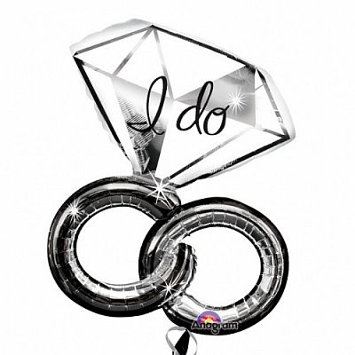 Fóliový balónik svadobné prstene diamond 69 x 76 cm