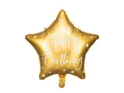 Fóliový balónik Happy Birthday - Zlatá Hviezda 40 cm