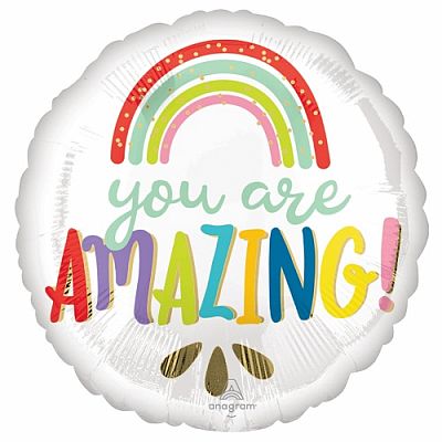 Fóliový balónik dúha - You are amazing 43 cm