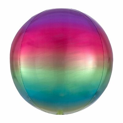 Fóliový balónik gule Ombre Orbz dúhová 40 cm