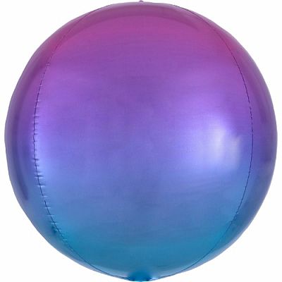 Fóliový balónik gule Ombre Orbz červená a modrá 40 cm