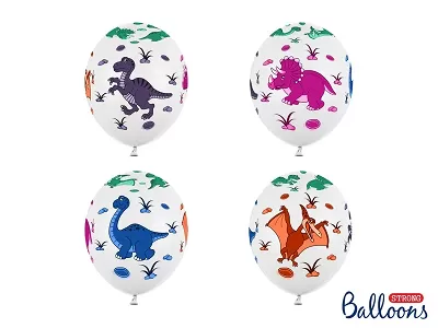 Latexové balóniky Dinosaury farebné 30 cm - 6 ks