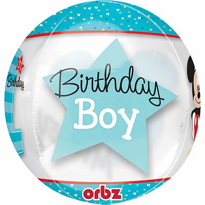 Fóliový balónik gule Mickey 1st Birthday 40 cm