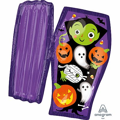 Fóliový multi balónik halloween - otvorená rakva 76 x 78 cm