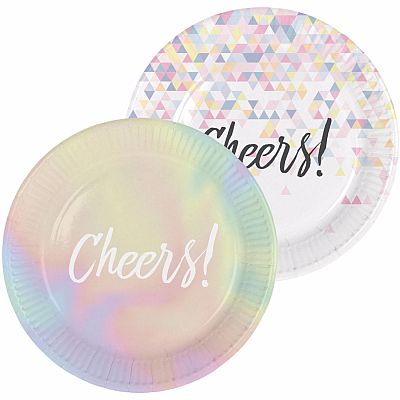 Papierové taniere perleťové Cheers 23 cm - 6 ks