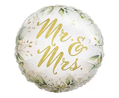 Fóliový balónik kvety - Mr a Mrs 45 cm