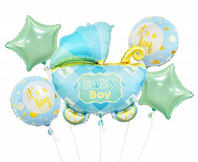 Súprava fóliových balónikov Baby Boy - 5 ks