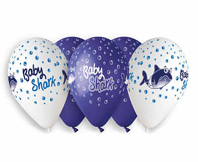 Latexové balóniky Baby shark premium 33 cm - 5 ks