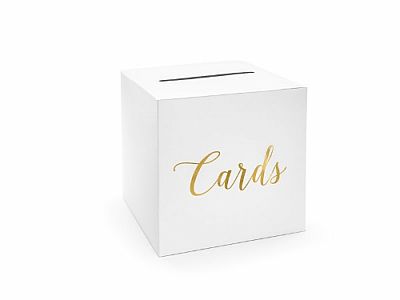 Papierová truhlica na prianie biela - Cards 24 cm