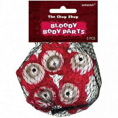 Vydĺbnuté oči - Halloween dekorácia 5ks