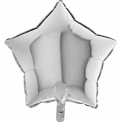 Fóliový balónik hviezda strieborný 45 cm - Nebalený