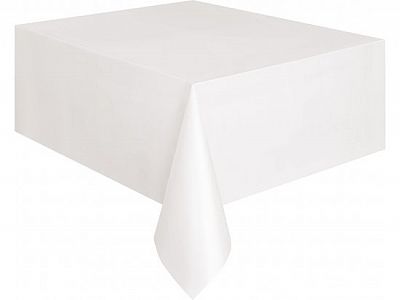 Plastový párty obrus biely 137 x 274 cm