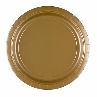 Papierové taniere zlaté 23 cm - 8 ks