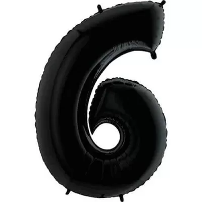 Fóliová číslica - čierna 6