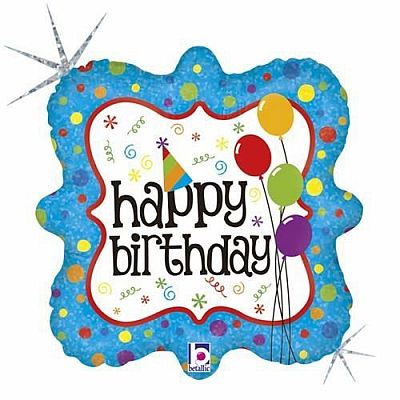 Fóliový balónik s balónikmi Happy birthday 45 cm